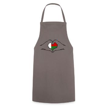 Drapeau de Madagascar en forme de coeur - Tablier de cuisine - gris - Devant - AI Model Male 185 dark (185cm)