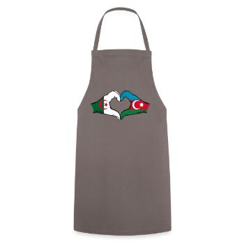 Algérie AzerbaïdjanForme de coeur avec les mains - Tablier de cuisine - gris - Devant - AI Model Male 185 dark (185cm)