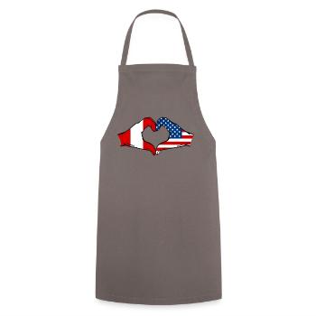 Peru USA heart shape with hands - Cooking Apron - grey - Front - AI Model Male 185 dark (185cm)