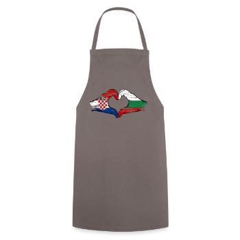 Croatie Bulgarie forme de coeur avec les mains utilisées - Tablier de cuisine - gris - Devant - AI Model Male 185 dark (185cm)