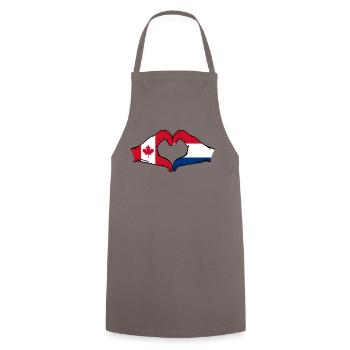Canada Holland heart shape with hands - Cooking Apron - grey - Front - AI Model Male 185 dark (185cm)