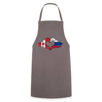 Canada Russie Forme de coeur avec des mains utilisées - Tablier de cuisine - gris - Devant - AI Model Male 185 dark (185cm)