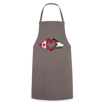 Canada Palestine coeur en forme avec les mains utilisées - Tablier de cuisine - gris - Devant - AI Model Male 185 dark (185cm)