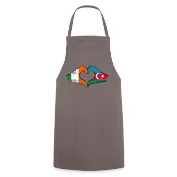 Irland Aserbaidschan Herzform mit Hände used - Kochschürze - Grau - Vorne - AI Model Male 185 dark (185cm)