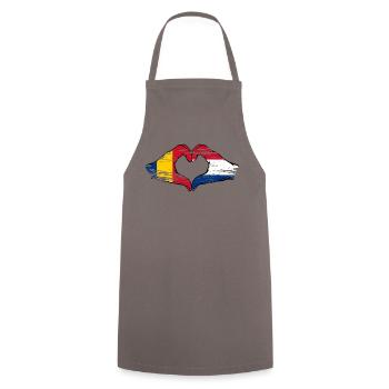 Romania Holland Heart Shape with Hands Used - Cooking Apron - grey - Front - AI Model Male 185 dark (185cm)