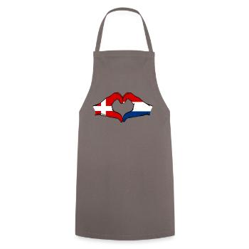 Denmark Holland Heart Shape with Hands - Cooking Apron - grey - Front - AI Model Male 185 dark (185cm)