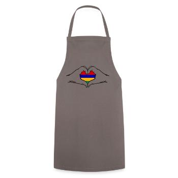 Mauritius Flag Hands Heart Shape - Cooking Apron - grey - Front - AI Model Male 185 dark (185cm)