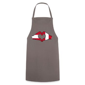 Austria Peru Flag Hands Heart Shape - Cooking Apron - grey - Front - AI Model Male 185 dark (185cm)