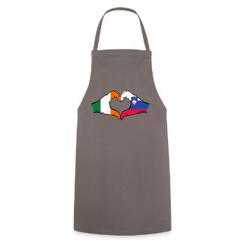 Irland Slowenien Flagge Hände Herzform - Kochschürze - Grau - Vorne - AI Model Male 185 dark (185cm)