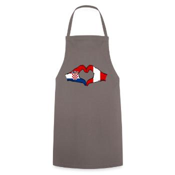 Croatia Peru Flag Hands Heart Shape - Cooking Apron - grey - Front - AI Model Male 185 dark (185cm)