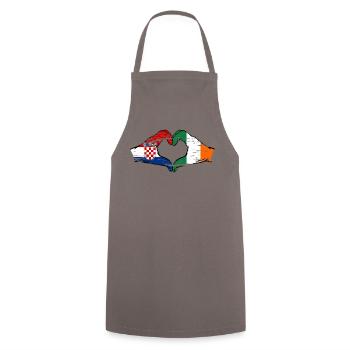 Croatie Irlande Drapeau Mains Coeur Forme Utilisé - Tablier de cuisine - gris - Devant - AI Model Male 185 dark (185cm)