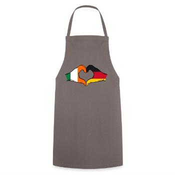 Irlande Allemagne Drapeau Aiguilles Forme De Coeur - Tablier de cuisine - gris - Devant - AI Model Male 185 dark (185cm)