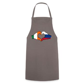 Irland Russland Flagge Hände Herzform - Kochschürze - Grau - Vorne - AI Model Male 185 dark (185cm)