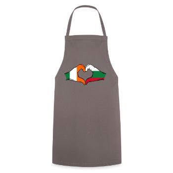 Irland Bulgarien Flagge Hände Herzform - Kochschürze - Grau - Vorne - AI Model Male 185 dark (185cm)
