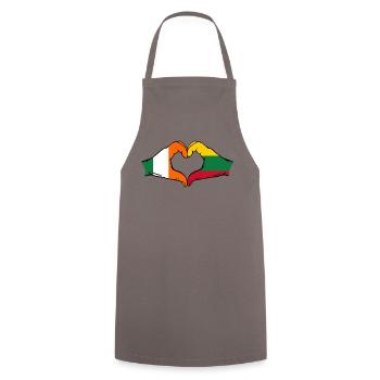 Ireland Lithuania Flag Hands Heart Shape - Cooking Apron - grey - Front - AI Model Male 185 dark (185cm)