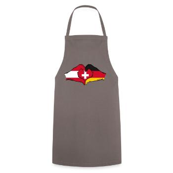 Austria Switzerland Germany Flag Hands Heart - Cooking Apron - grey - Front - AI Model Male 185 dark (185cm)