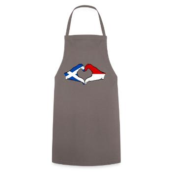 Scotland Indonesia Flag Hands Heart Shape - Cooking Apron - grey - Front - AI Model Male 185 dark (185cm)