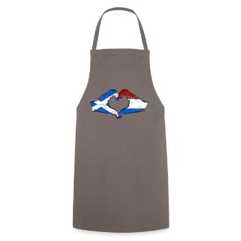Scotland Holland Flag Hands Heart Shape Used - Cooking Apron - grey - Front - AI Model Male 185 dark (185cm)