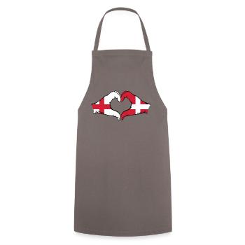 England Denmark Flag Hands Heart Shape - Cooking Apron - grey - Front - AI Model Male 185 dark (185cm)