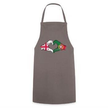 Géorgie Portugal Drapeau Mains Coeur Utilisé - Tablier de cuisine - gris - Devant - AI Model Male 185 dark (185cm)