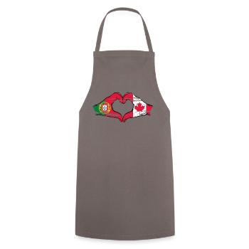 Portugal Canada Drapeau Mains Coeur Forme Utilisé - Tablier de cuisine - gris - Devant - AI Model Male 185 dark (185cm)
