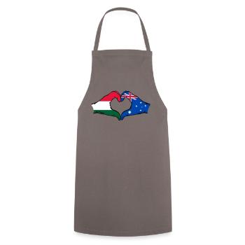 Hungary Australia Flag Heart Shape - Cooking Apron - grey - Front - AI Model Male 185 dark (185cm)