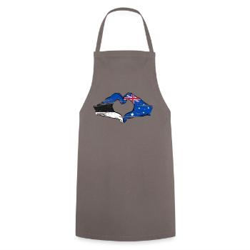 Estonie Australie Drapeau Coeur Utilisé - Tablier de cuisine - gris - Devant - AI Model Male 185 dark (185cm)