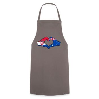 Croatia Australia Flag Heart Shape - Cooking Apron - grey - Front - AI Model Male 185 dark (185cm)