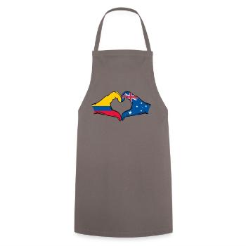 Colombia Australia Flag Heart Shape - Cooking Apron - grey - Front - AI Model Male 185 dark (185cm)