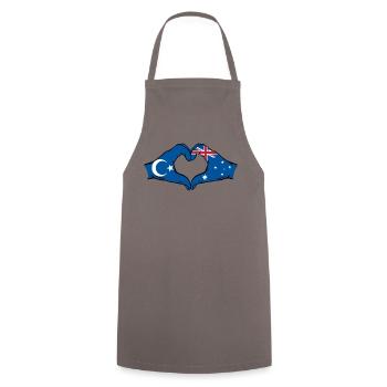 Uyghurs Australia Flag Heart Shape - Cooking Apron - grey - Front - AI Model Male 185 dark (185cm)