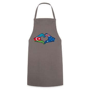 Azerbaijan Australia Flag Heart Shape - Cooking Apron - grey - Front - AI Model Male 185 dark (185cm)