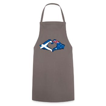 Scotland Australia Flag Heart Shape - Cooking Apron - grey - Front - AI Model Male 185 dark (185cm)