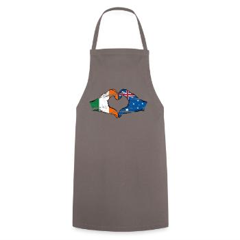 Irlande Australie drapeau coeur forme utilisé - Tablier de cuisine - gris - Devant - AI Model Male 185 dark (185cm)