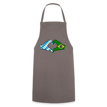 Bavaria Brazil Flag Hands Heart Shape - Cooking Apron - grey - Front - AI Model Male 185 dark (185cm)