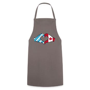 Bavaria Canada Flag Hands Heart Shape - Cooking Apron - grey - Front - AI Model Male 185 dark (185cm)