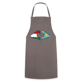 Hongrie Kazakhstan Drapeau Mains Coeur Forme - Tablier de cuisine - gris - Devant - AI Model Male 185 dark (185cm)
