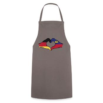 Allemagne Liechtenstein Drapeau Mains Coeur Shape us - Tablier de cuisine - gris - Devant - AI Model Male 185 dark (185cm)