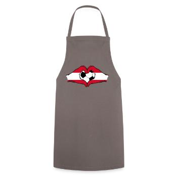 Austria Football Flag Hands Heart Shape - Cooking Apron - grey - Front - AI Model Male 185 dark (185cm)