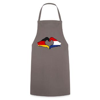 Germany Holland Flag Hands Heart Shape - Cooking Apron - grey - Front - AI Model Male 185 dark (185cm)