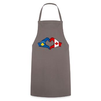 Kosovo Canada flag hands heart shape used - Cooking Apron - grey - Front - AI Model Male 185 dark (185cm)