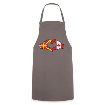 Macedonia Canada flag hands heart shape used - Cooking Apron - grey - Front - AI Model Male 185 dark (185cm)