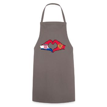 Croatia Montenegro flag hands heart shape used - Cooking Apron - grey - Front - AI Model Male 185 dark (185cm)