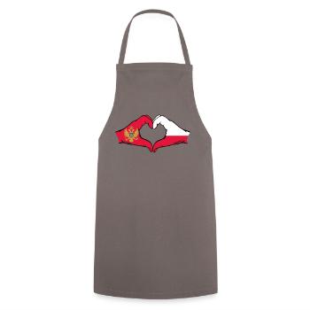 Montenegro Poland Flag Hands Heart Shape - Cooking Apron - grey - Front - AI Model Male 185 dark (185cm)