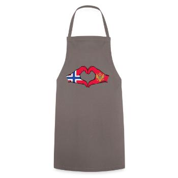 Norway Montenegro flag hands heart shape used - Cooking Apron - grey - Front - AI Model Male 185 dark (185cm)