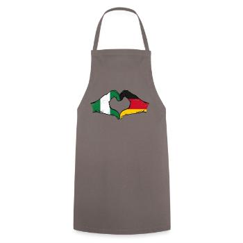 Nigeria Germany Flag Hands Heart Shape Used - Cooking Apron - grey - Front - AI Model Male 185 dark (185cm)