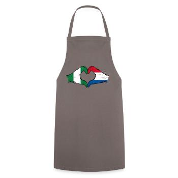Nigeria Hollande drapeau mains forme de coeur utilisé - Tablier de cuisine - gris - Devant - AI Model Male 185 dark (185cm)