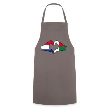 Holland Madagascar Flag Hands Heart Shape - Cooking Apron - grey - Front - AI Model Male 185 dark (185cm)