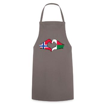 Norvège Madagascar Drapeau Mains Coeur Forme - Tablier de cuisine - gris - Devant - AI Model Male 185 dark (185cm)