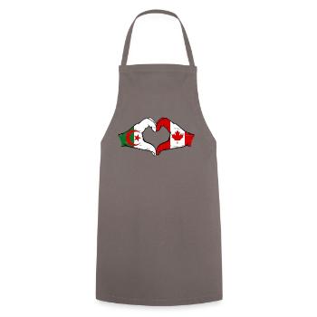 Algerien Kanada Flagge Hände Herzform used - Kochschürze - Grau - Vorne - AI Model Male 185 dark (185cm)