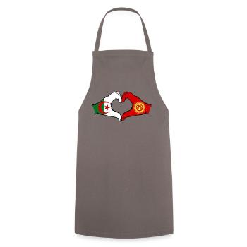 Algerien Kirgisistan Hände Herzform - Kochschürze - Grau - Vorne - AI Model Male 185 dark (185cm)